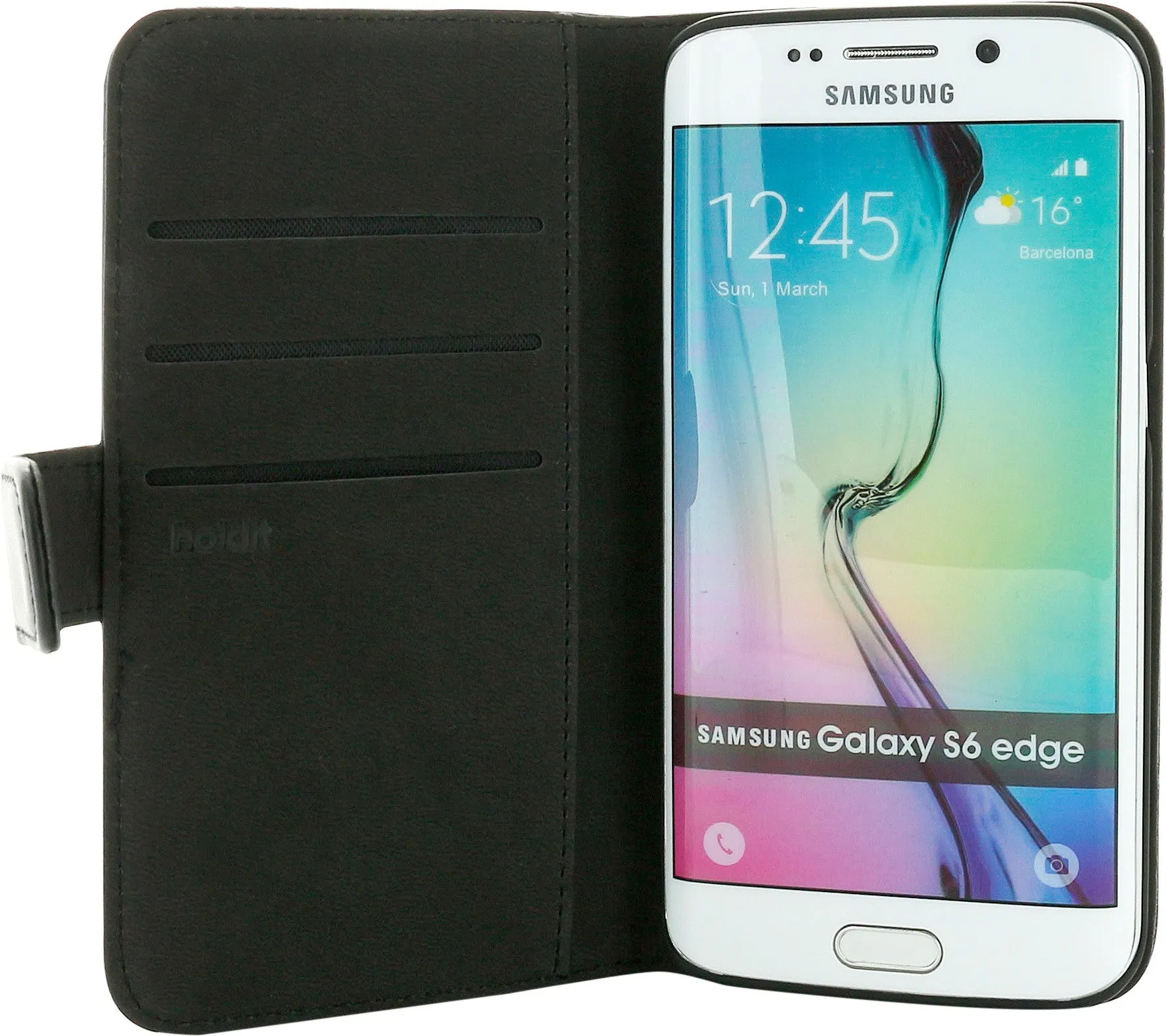 Holdit Genuine Leather Wallet Case Standard for Galaxy S6 Edge (3 Card Pockets)