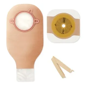 Hollister 19152 New Image 2-Piece Sterile Colostomy/Ileostomy Drainable Single-Use Kit 1-1/4" Stoma Opening, 1-3/4" Flange, 12" L, Ultra-Clear, Clamp Closure, Disposable