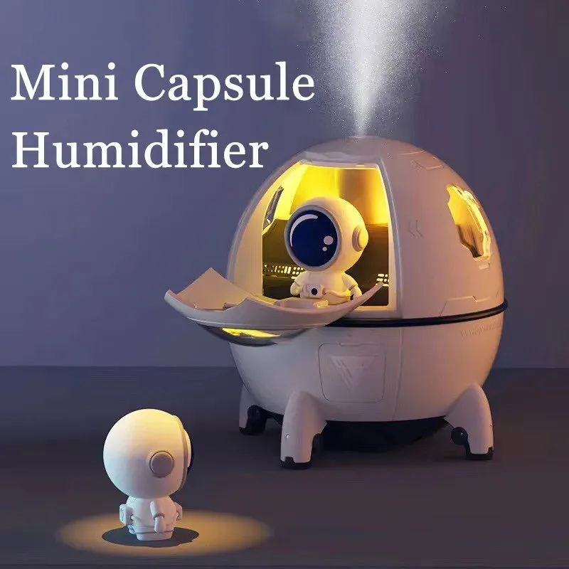 Home Portable Office Desktop USB Astronaut Space Capsule Air Humidifier Diffuser 220ML With Colorful Led Light Christmas Gift