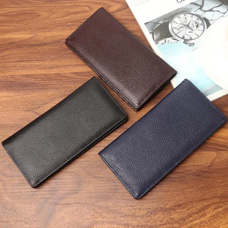 Hot Sale Men's Wallets Genuine Leather Men Purse Long Wallet Real Cowhide Mens Money Bag Cell Phone Wallet Man Card Holder