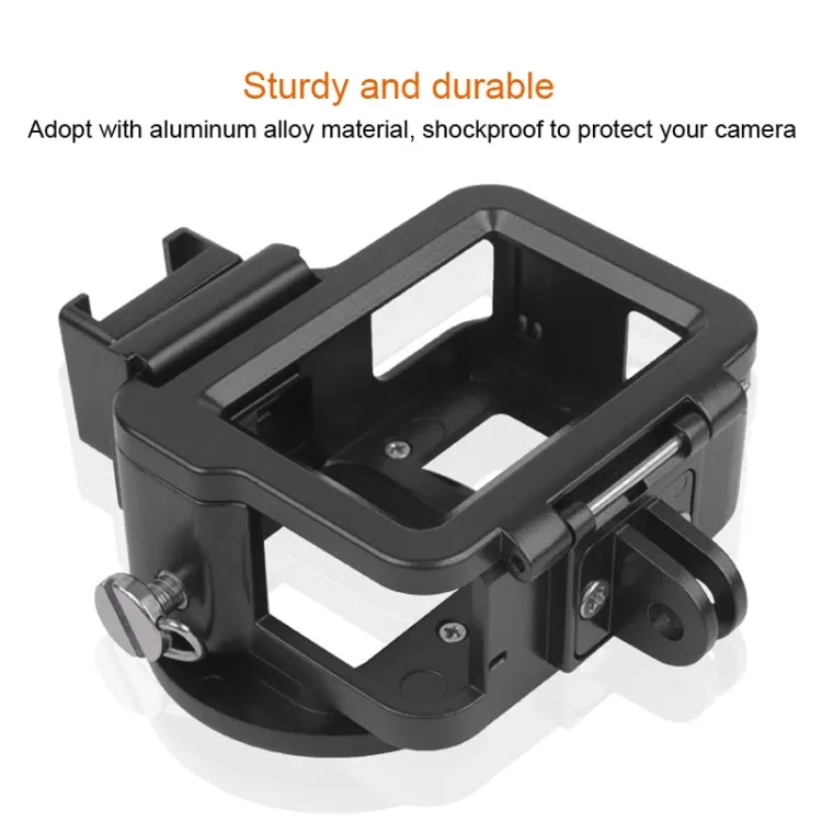 Housing Shell CNC Aluminum Alloy Protective Cage with Insurance Frame & 52mm UV Lens for GoPro HERO7 Black /6 /5 (Black)