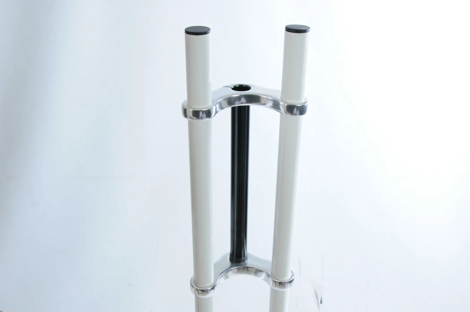 HUGE 55” LONG TRIPLE CLAMP LOWRIDER DRAGSTER DIY FORKS 1 1-8” DISC-V-BRAKE WHITE