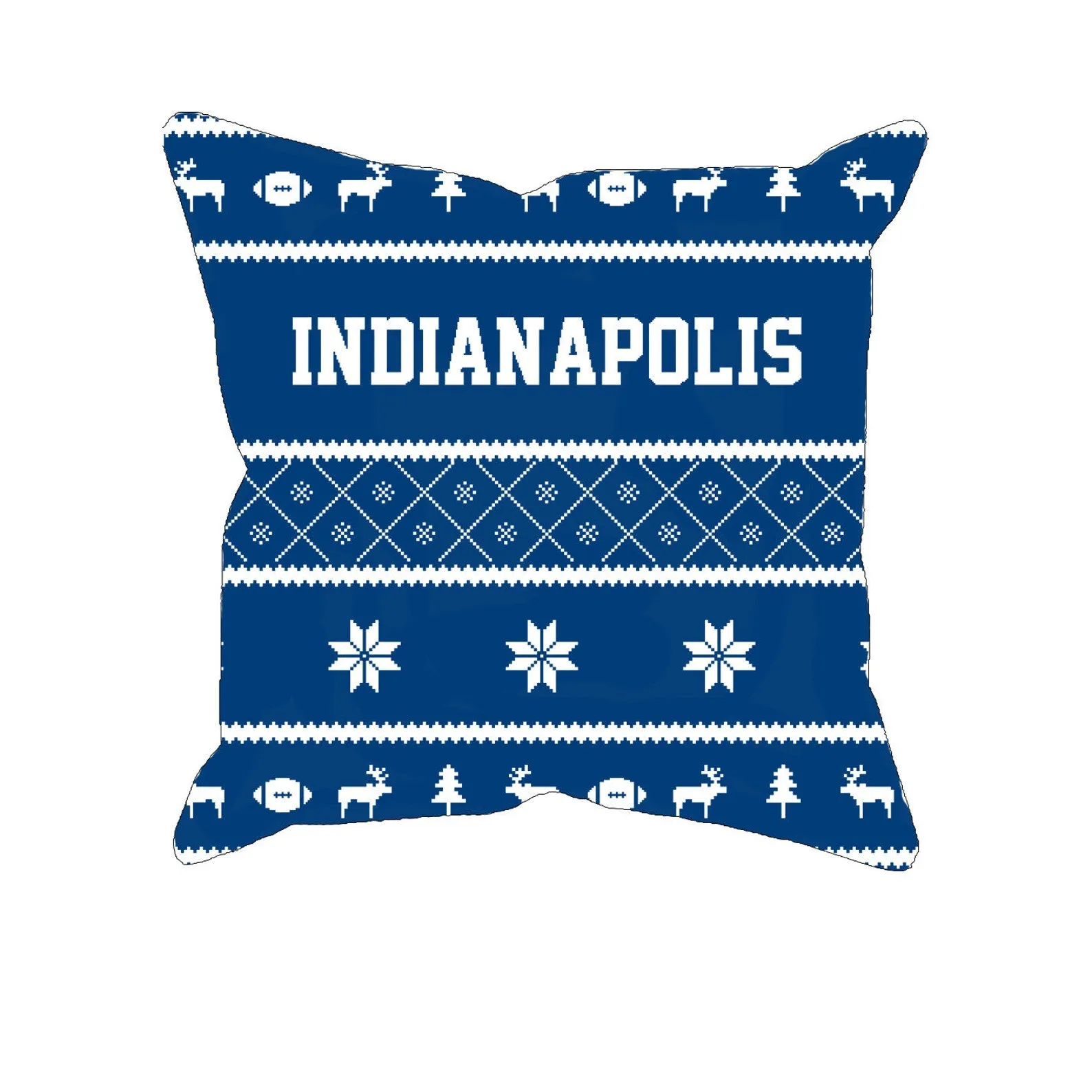 Indianapolis Ugly Christmas Football Fan Pillow, Unique Custom Decor Gift Pillows for Football fans, Pillow Gifts for Men and Women