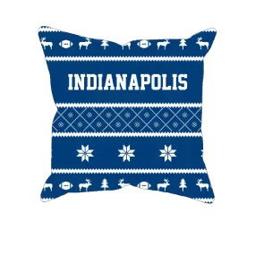 Indianapolis Ugly Christmas Football Fan Pillow, Unique Custom Decor Gift Pillows for Football fans, Pillow Gifts for Men and Women