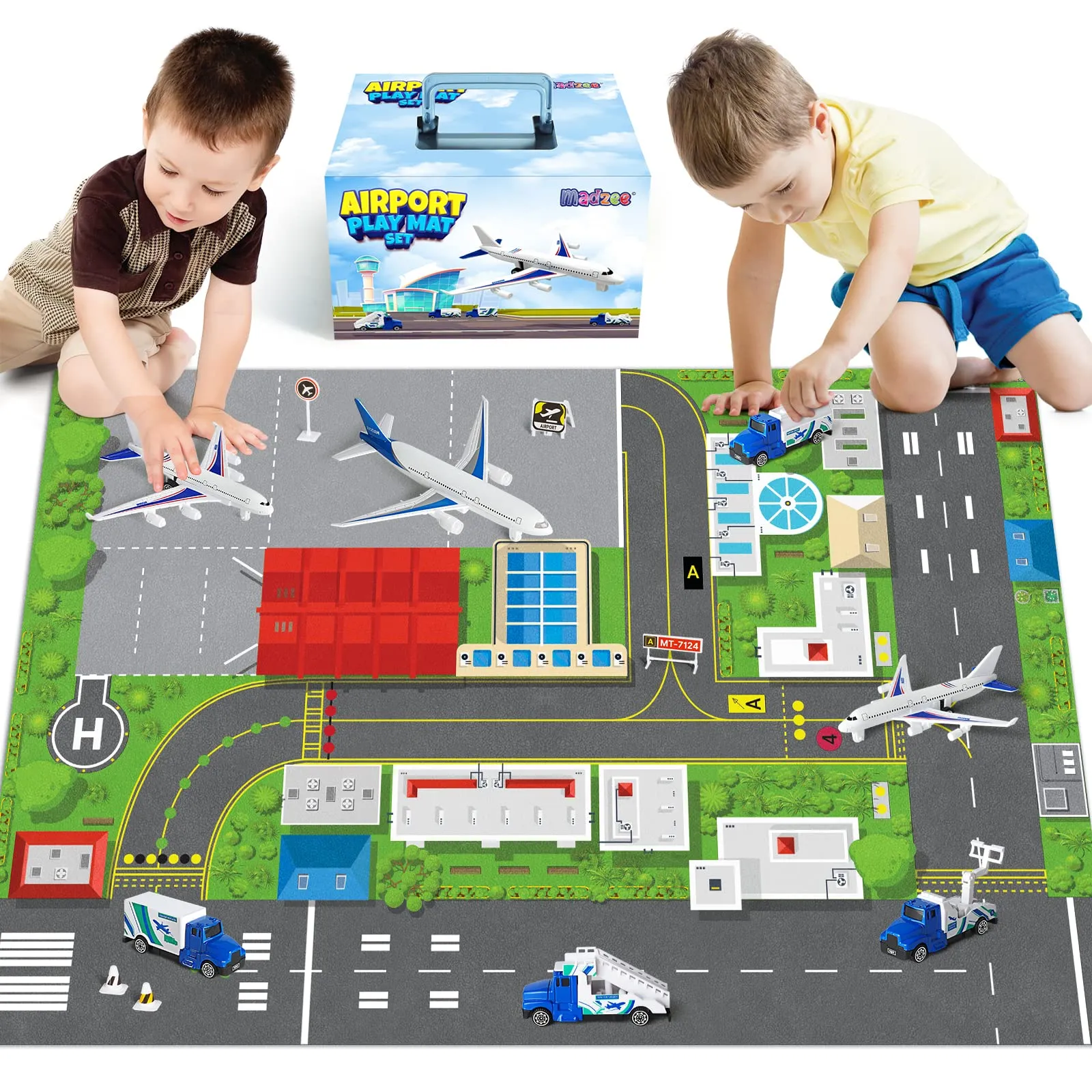 Interactive Airplane Toy Set with Activity Playmat – Fun Learning for Toddlers