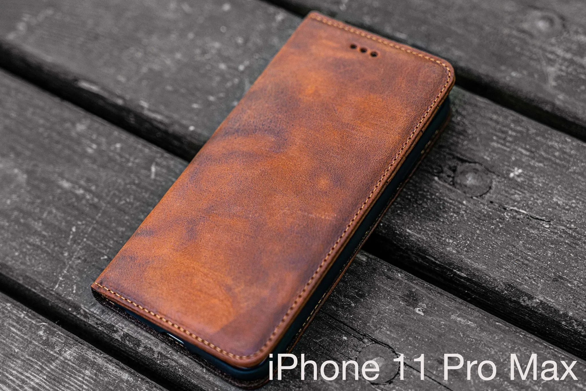 iPhone 11 Pro Max Leather Wallet Case - No.01