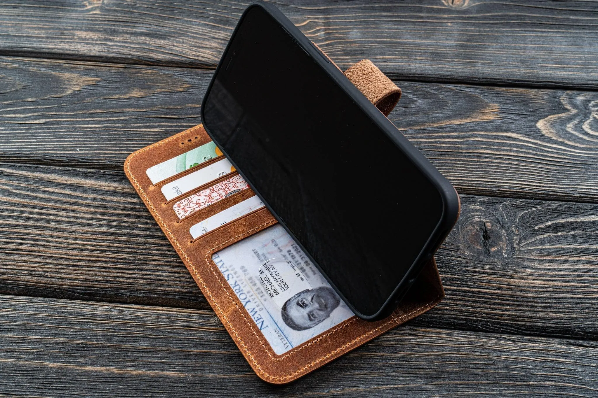 iPhone 13 Pro (6.1") Leather Wallet Case