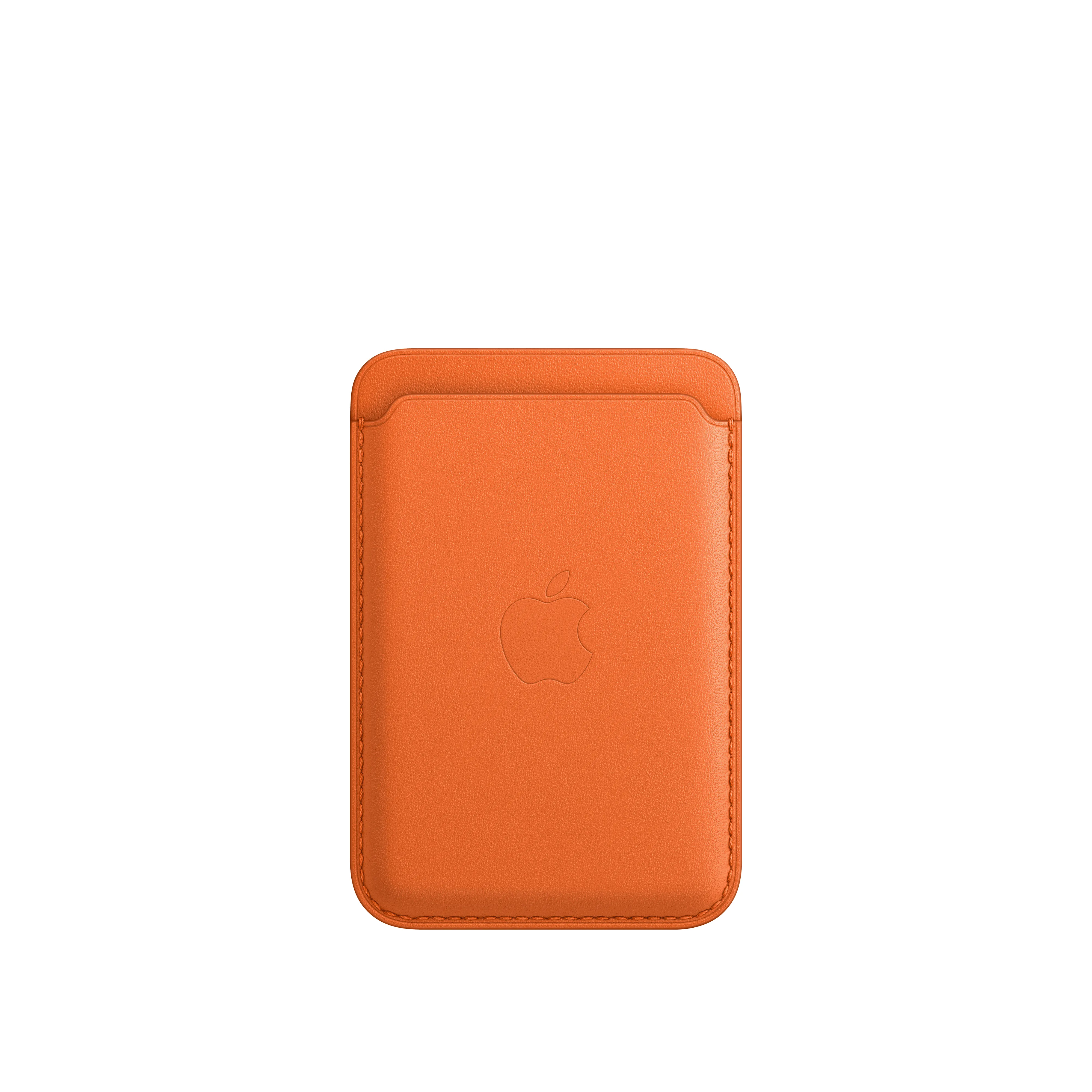 iPhone Leather Wallet with MagSafe - Orange