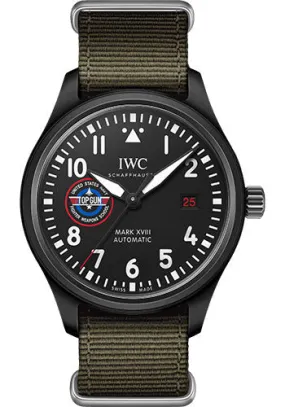 IWC Pilot’s Watch Mark XVIII Top Gun Edition SFTI Watch - Ceramic Case - Black Dial - Green Textile Strap - IW324712