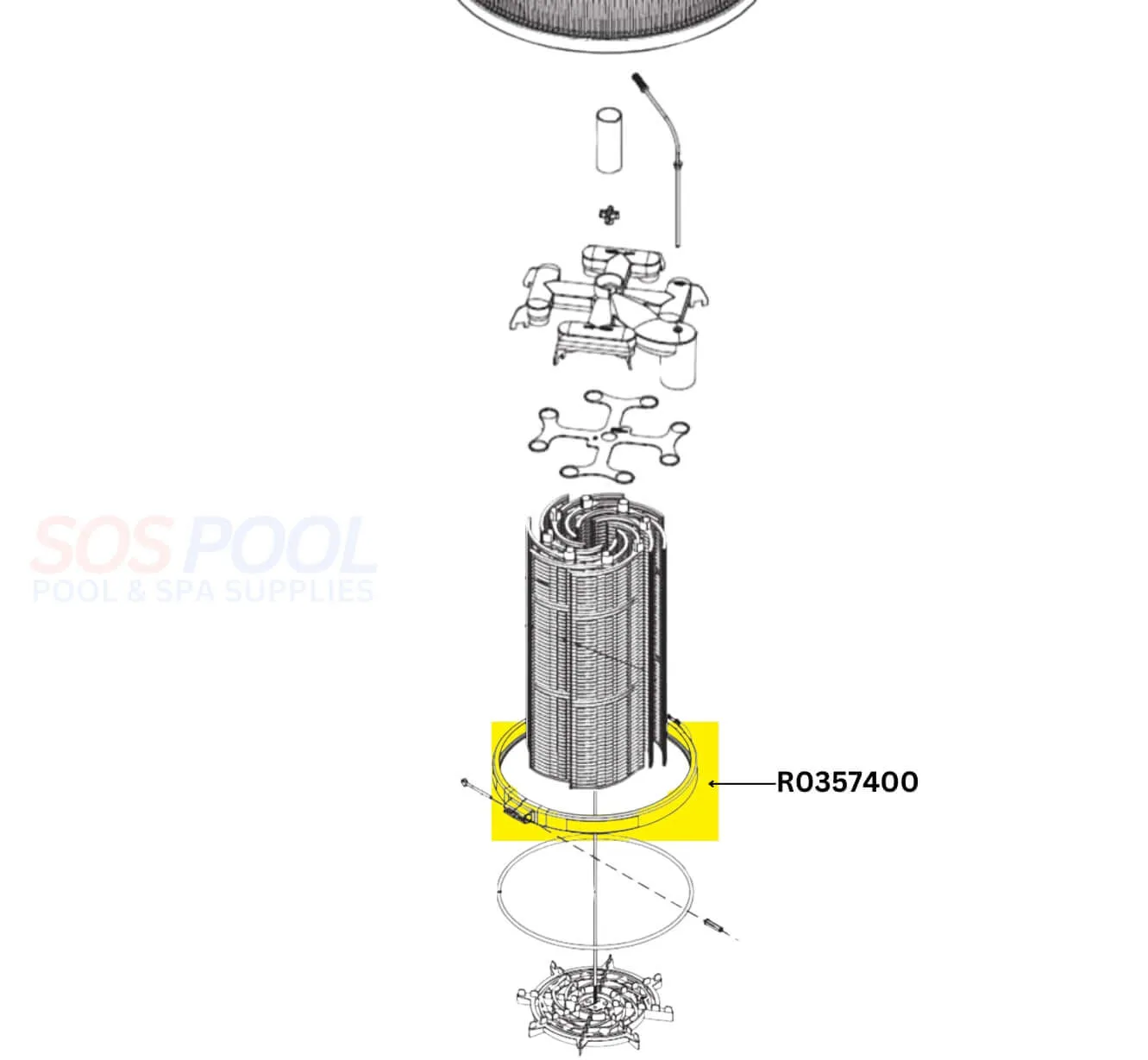 Jandy Tank Clamp Ring With Bolt and Nut for DEV and DEL Filters | R0357400