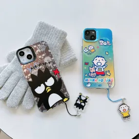 Japanese Cartoon iPhone Case with Strap | Laser Bad Badtz Maru Minna No Tabo - iPhone CasePhone Case  7 8 PLUS SE2 XS XR X 11 12 13 14 15 16 Pro Promax 12mini 13mini