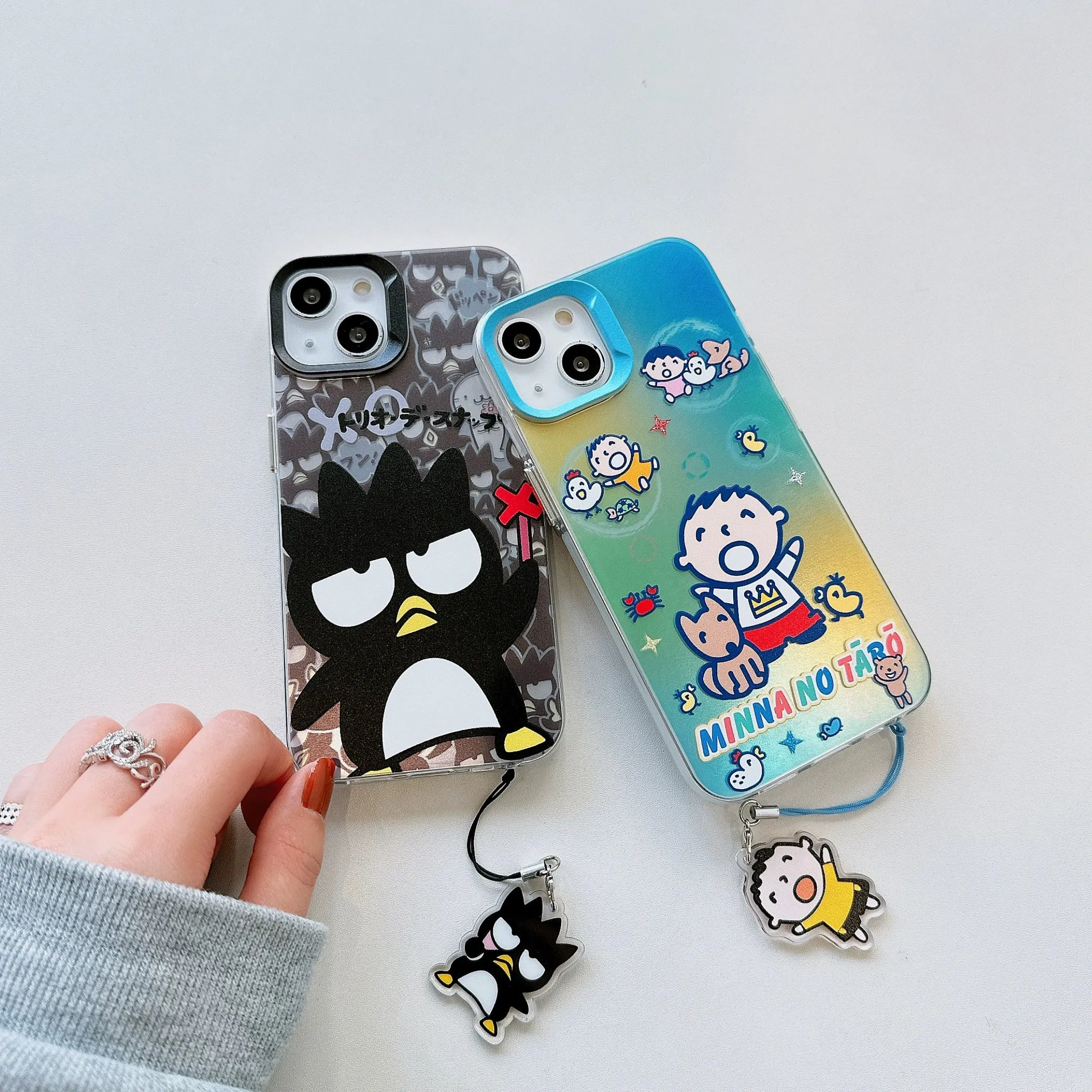 Japanese Cartoon iPhone Case with Strap | Laser Bad Badtz Maru Minna No Tabo - iPhone CasePhone Case  7 8 PLUS SE2 XS XR X 11 12 13 14 15 16 Pro Promax 12mini 13mini