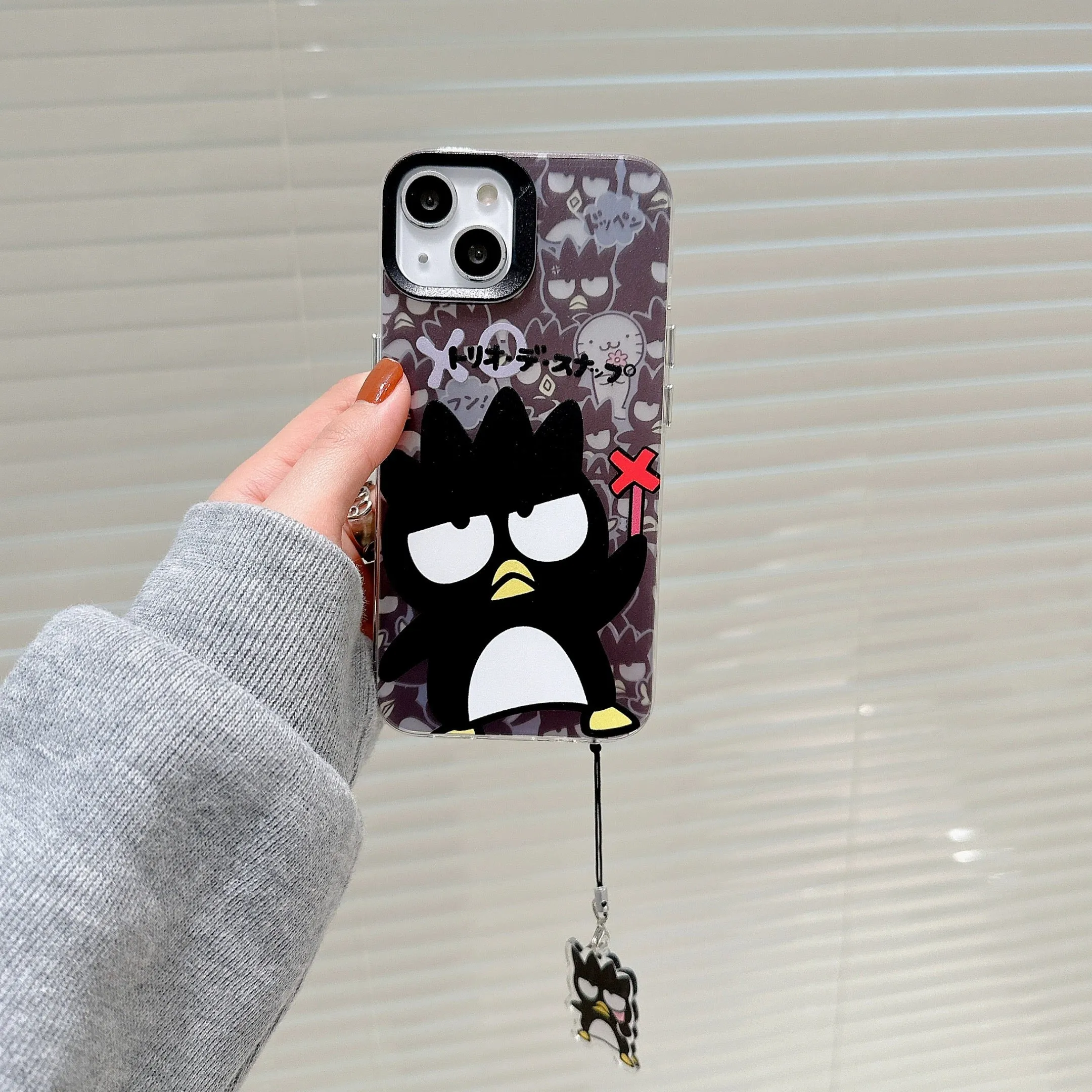 Japanese Cartoon iPhone Case with Strap | Laser Bad Badtz Maru Minna No Tabo - iPhone CasePhone Case  7 8 PLUS SE2 XS XR X 11 12 13 14 15 16 Pro Promax 12mini 13mini