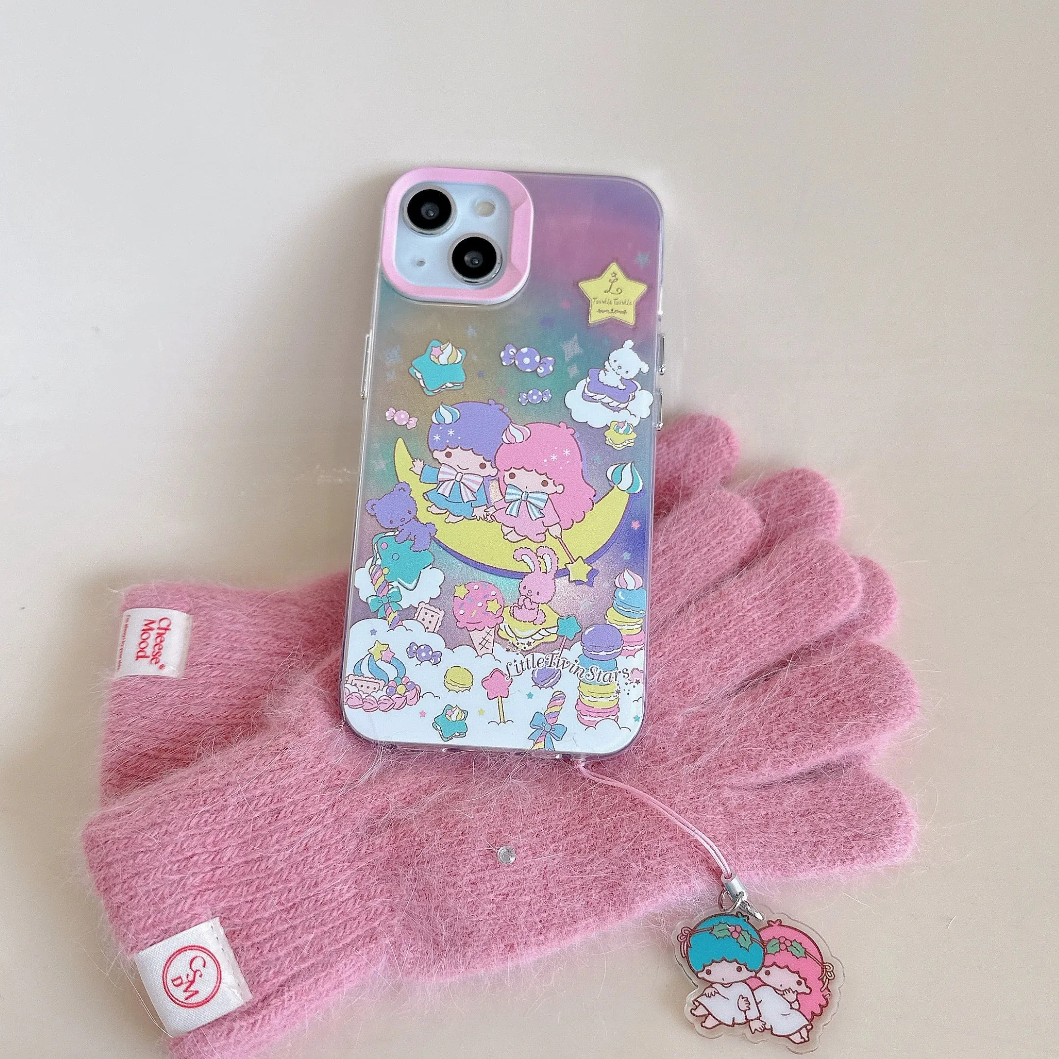 Japanese Cartoon iPhone Case with Strap | Laser Bad Badtz Maru XO Little Twin Stars - iPhone CasePhone Case  7 8 PLUS SE2 XS XR X 11 12 13 14 15 16 Pro Promax 12mini 13mini