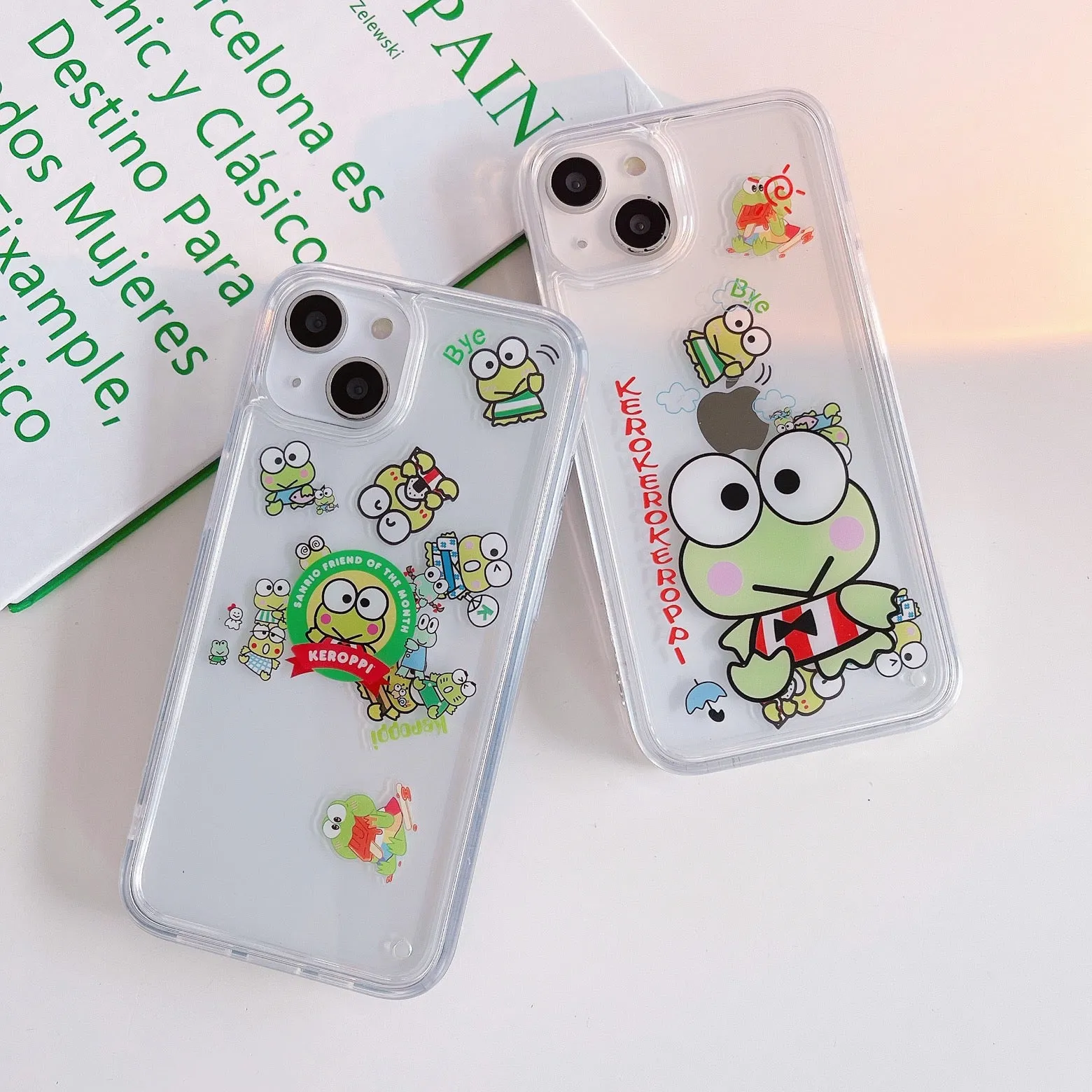 Japanese Cartoon Keroppi KP QuickSand iPhone Case 14 13 12 11 XS XR Pro Max Plus