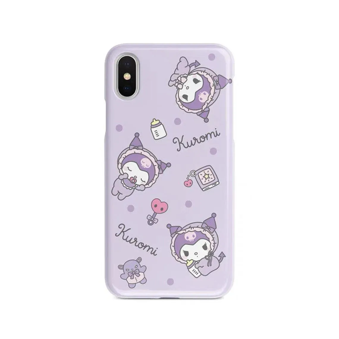 Japanese Cartoon KU Baby Purple iPhone Case PLUS XS XR X 11 12 13 14 15 Pro Promax