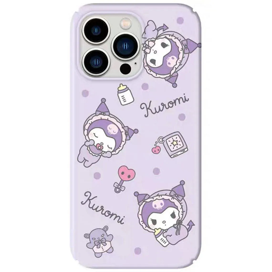 Japanese Cartoon KU Baby Purple iPhone Case PLUS XS XR X 11 12 13 14 15 Pro Promax