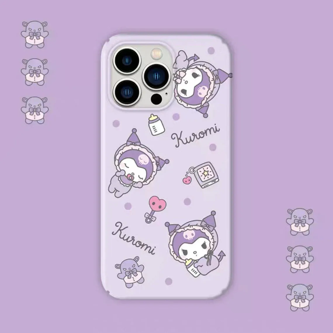 Japanese Cartoon KU Baby Purple iPhone Case PLUS XS XR X 11 12 13 14 15 Pro Promax