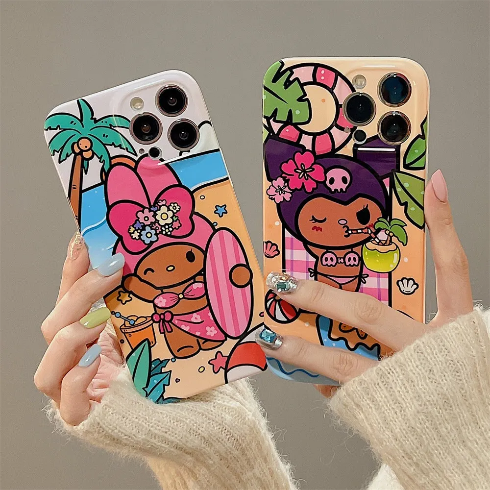 Japanese Cartoon MM KU Summer Sunshine Holiday iPhone Case 14 13 12 11 Pro Max Plus