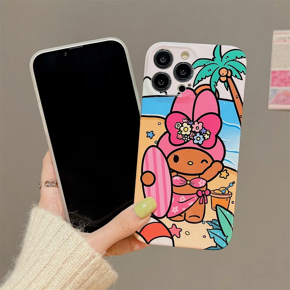 Japanese Cartoon MM KU Summer Sunshine Holiday iPhone Case 14 13 12 11 Pro Max Plus