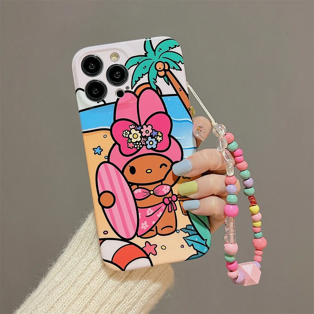 Japanese Cartoon MM KU Summer Sunshine Holiday iPhone Case 14 13 12 11 Pro Max Plus