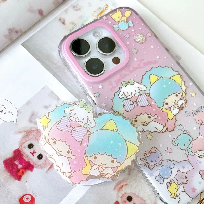 Japanese Cartoon Sanrio Little Twin Star with Heart - iPhone Case 13 14 15 Pro Promax