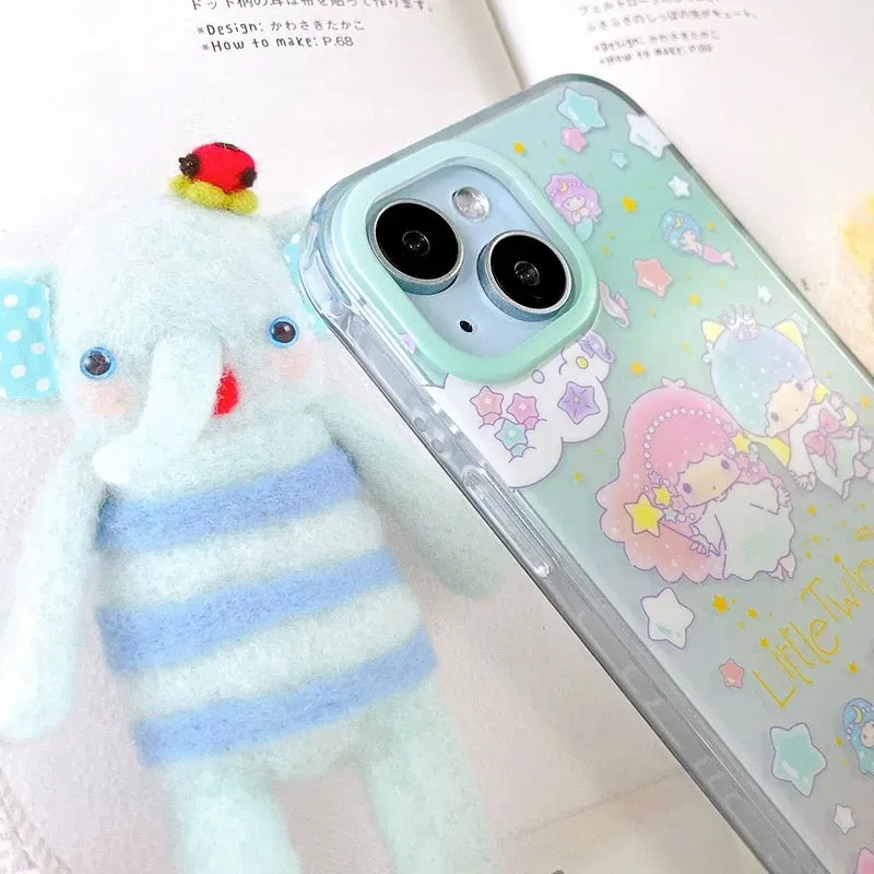 Japanese Cartoon Sanrio Little Twin Stars Mermaid Party - iPhone Case 13 14 15 Pro Promax