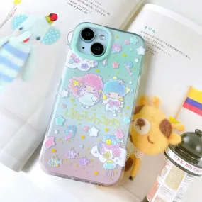 Japanese Cartoon Sanrio Little Twin Stars Mermaid Party - iPhone Case 13 14 15 Pro Promax