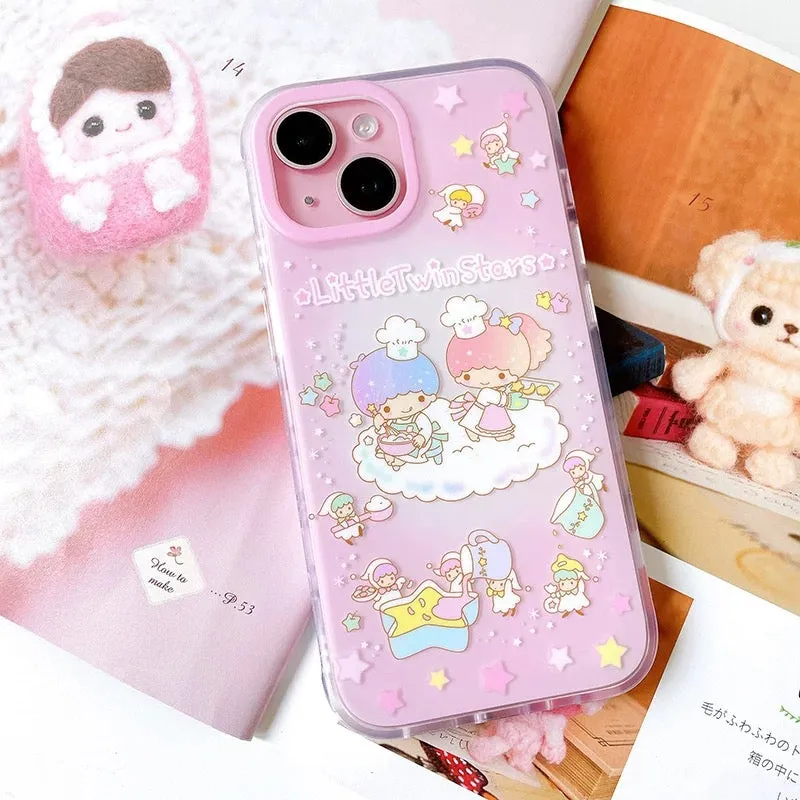 Japanese Cartoon Sanrio Little Twin Stars | Starry Kitchen & Music Party - iPhone Case 13 14 15 Pro Promax