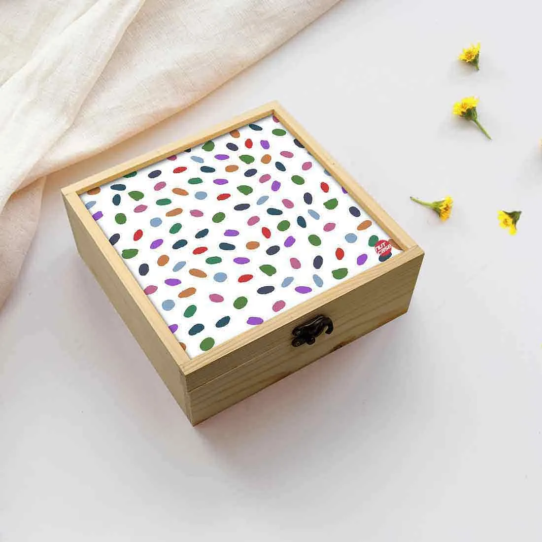 Jewellery Box Wooden Jewelry Organizer -  Multicolor Drops