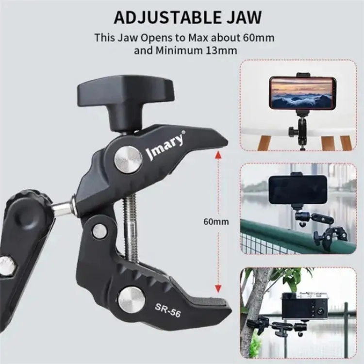 JMARY SR-56 Aluminum Handlebar Crab Clamp Magic Arm Rod Mount