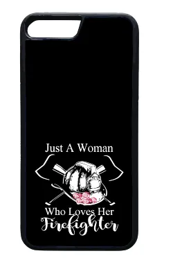 Just A Woman Who Loves Her Firefighter Helmet Roses Tough Phone Case