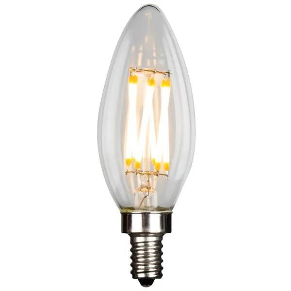 LED Filament Chandelier Bulb - 5.5 Watt - 500 Lumens - 3000K - 4 Pack