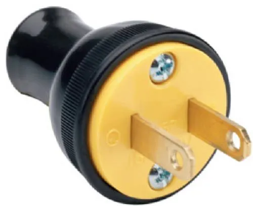 Legrand 3123BKCC20 15A 125V 2 Pole Black Residential Construction Plug