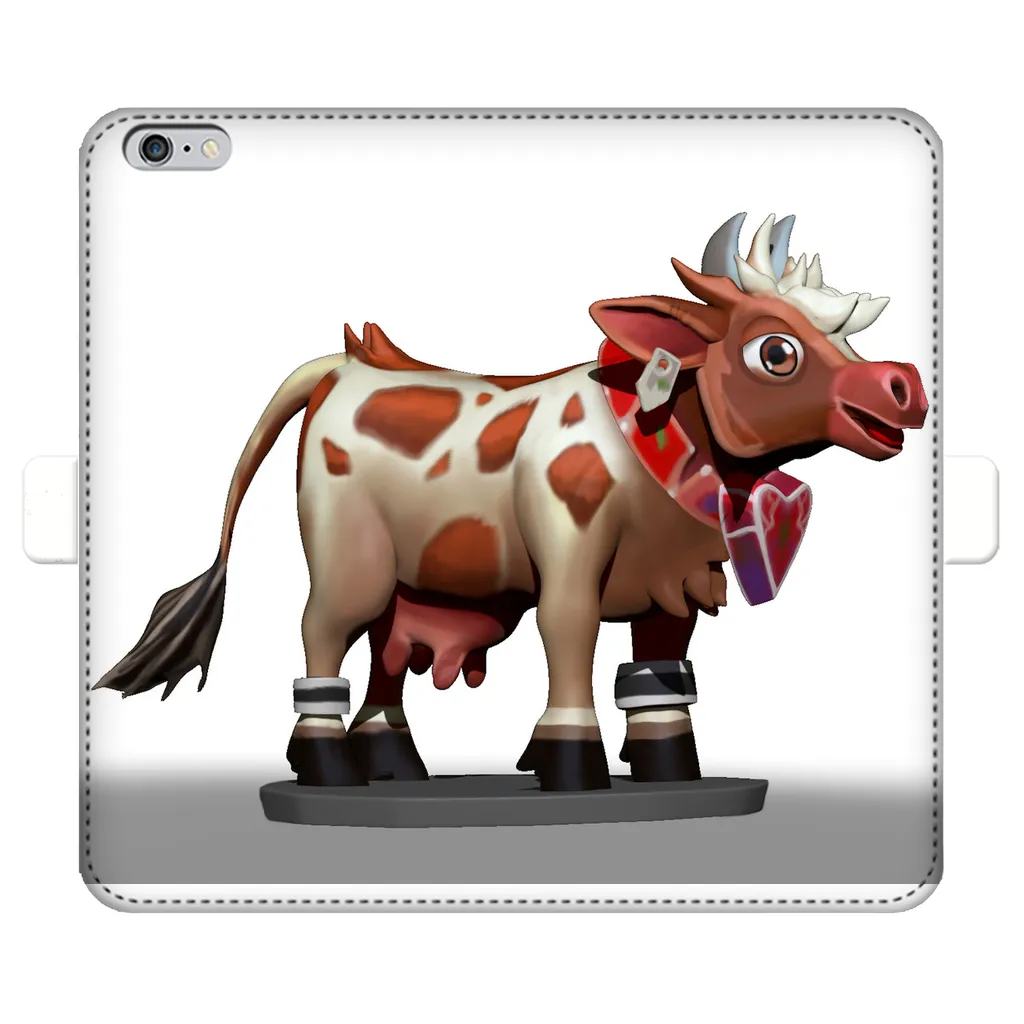 Light Brown Cow Fully Printed Wallet Cases