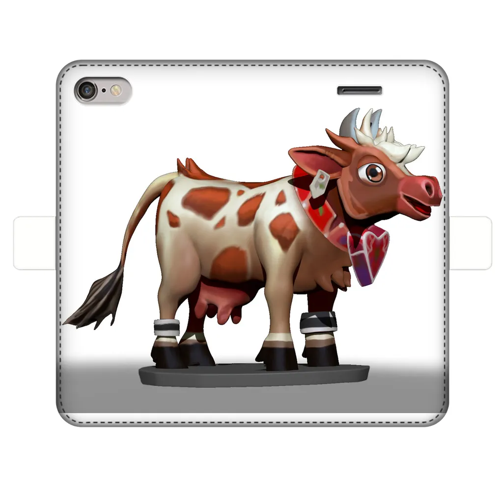 Light Brown Cow Fully Printed Wallet Cases