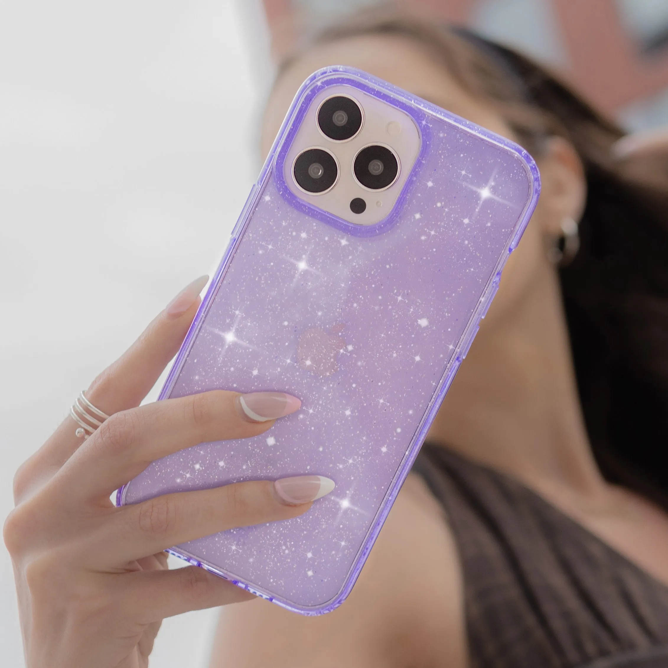 Lilac Stardust Glitter iPhone Case