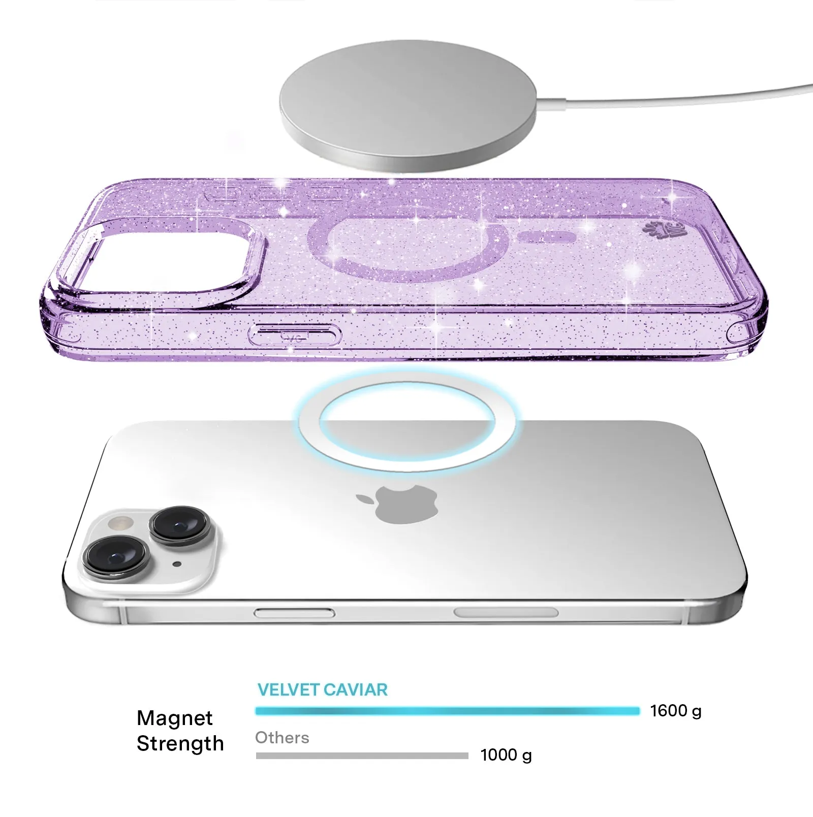 Lilac Stardust Glitter iPhone Case