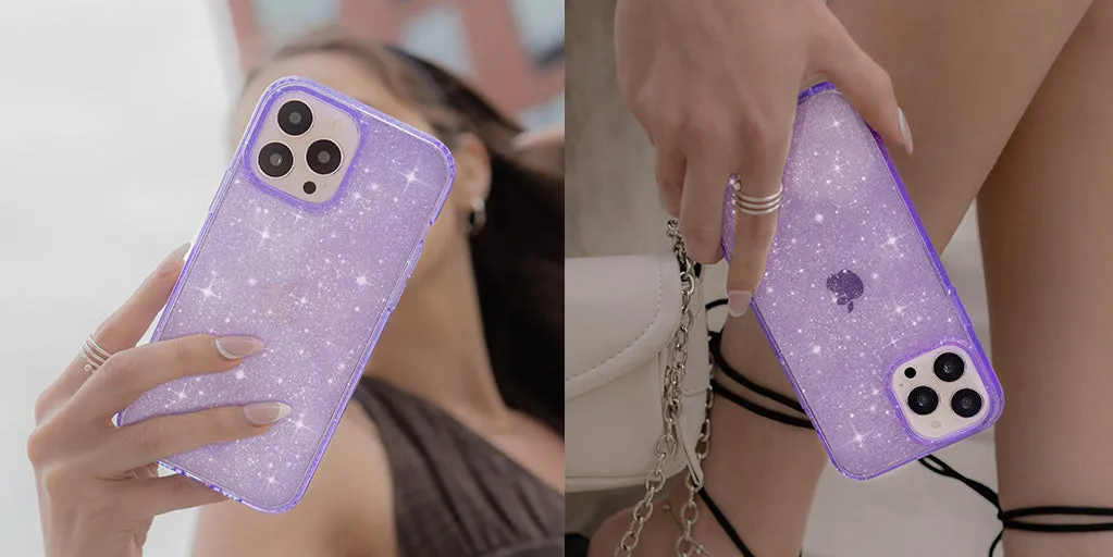 Lilac Stardust Glitter iPhone Case