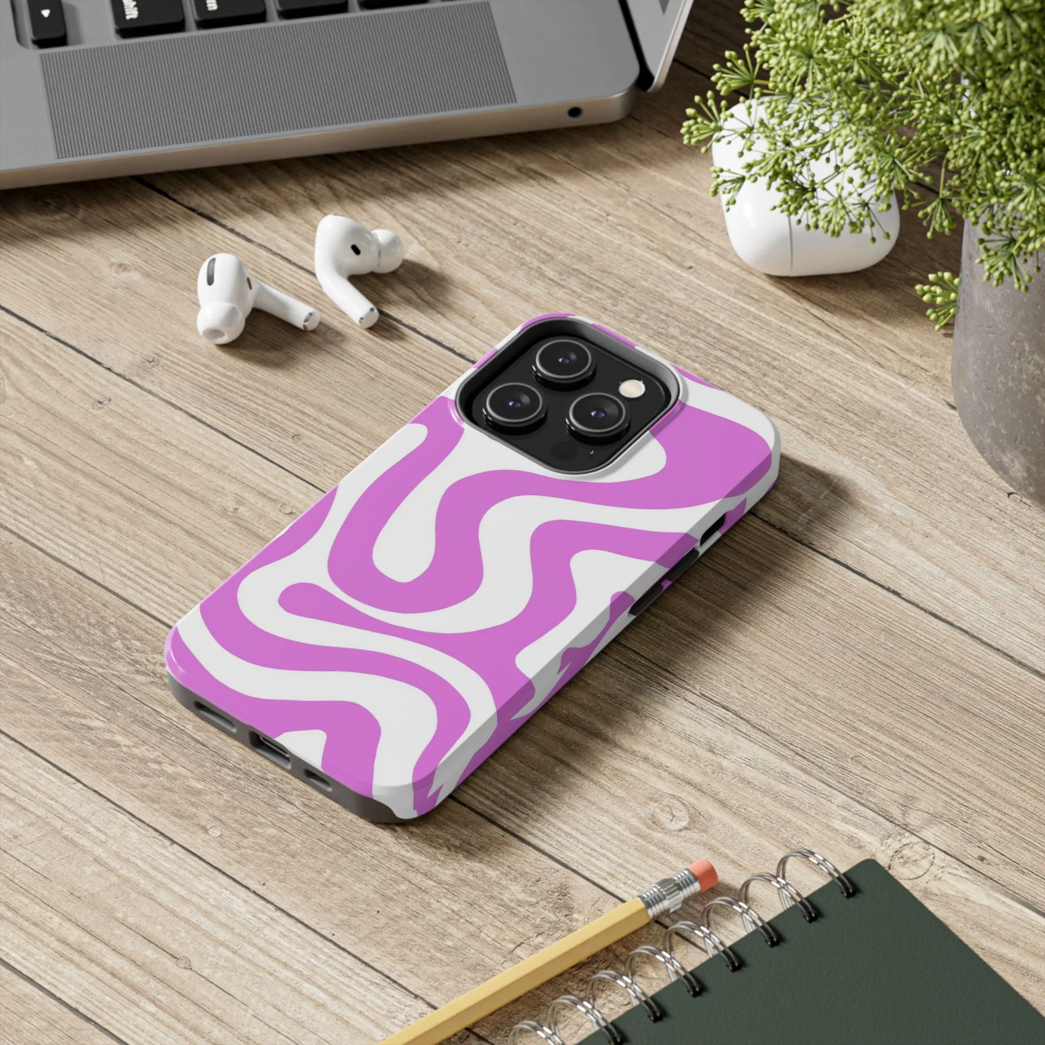 Lilac Swirl Fusion Tough iPhone Cases