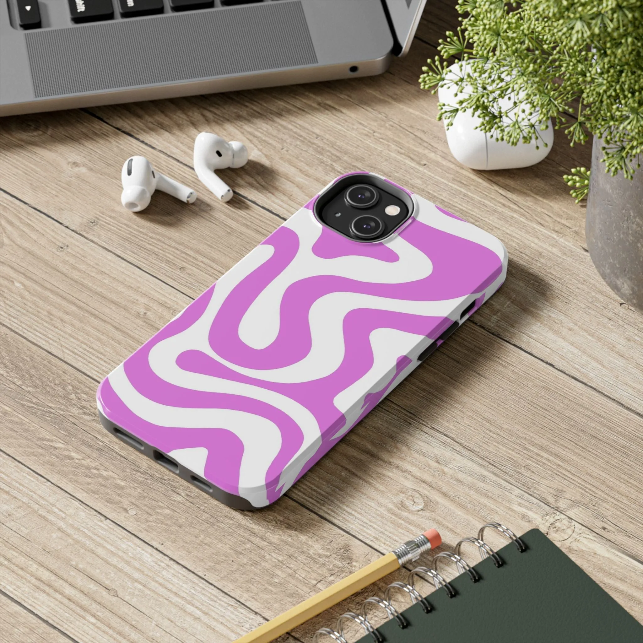 Lilac Swirl Fusion Tough iPhone Cases