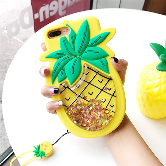 Liquid Glitter Pineapple Case