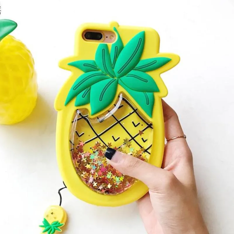 Liquid Glitter Pineapple Case