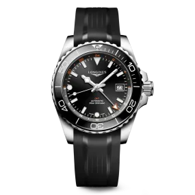 Longines HydroConquest GMT 41mm Watch with Sunray Black Dial