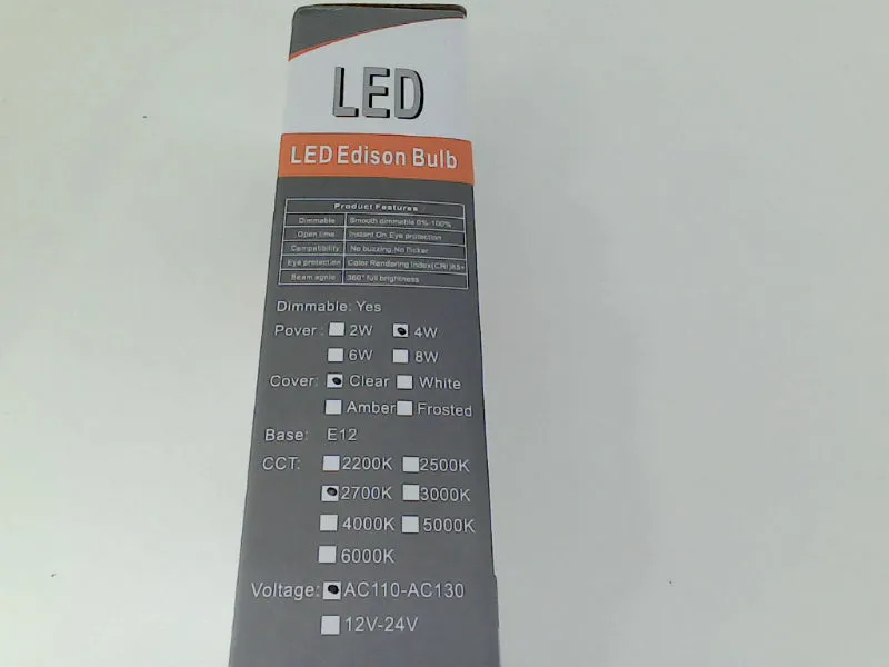 LOOLS T6 Glass LED Edison Bulb Energy Efficient Home Accessory