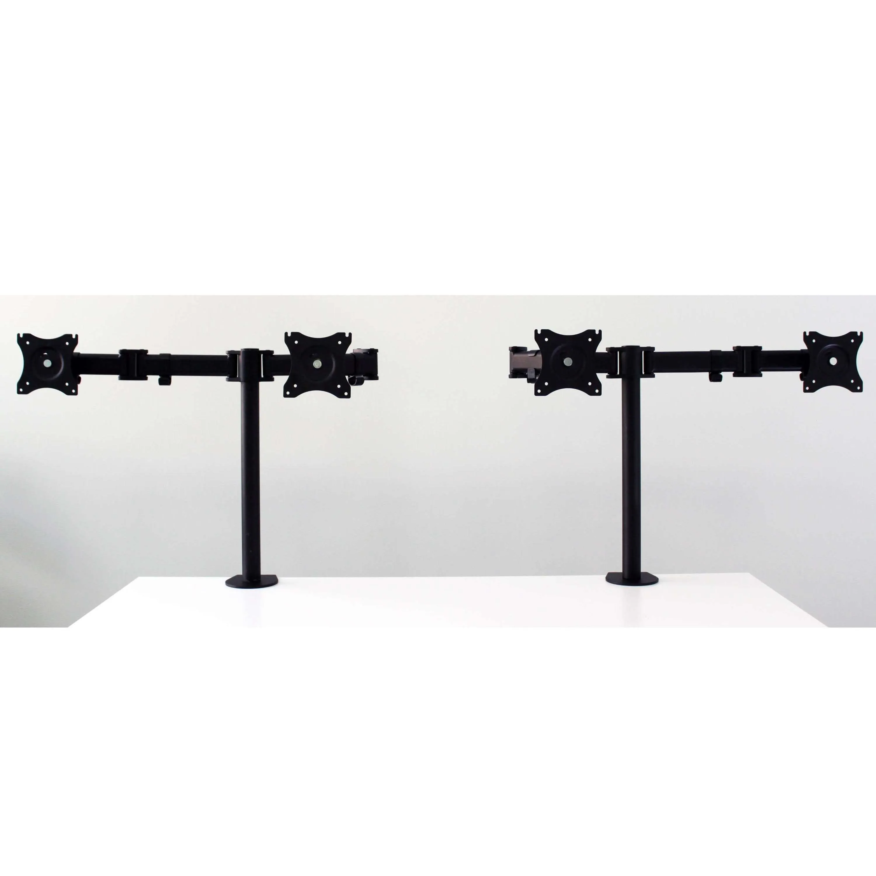 Lorell/Rocelco Quadruple Monitor Desk Mount | Dual Articulated Arms | Fits Four 13-27” Flat Panel Computer Monitors - R DM4, Black