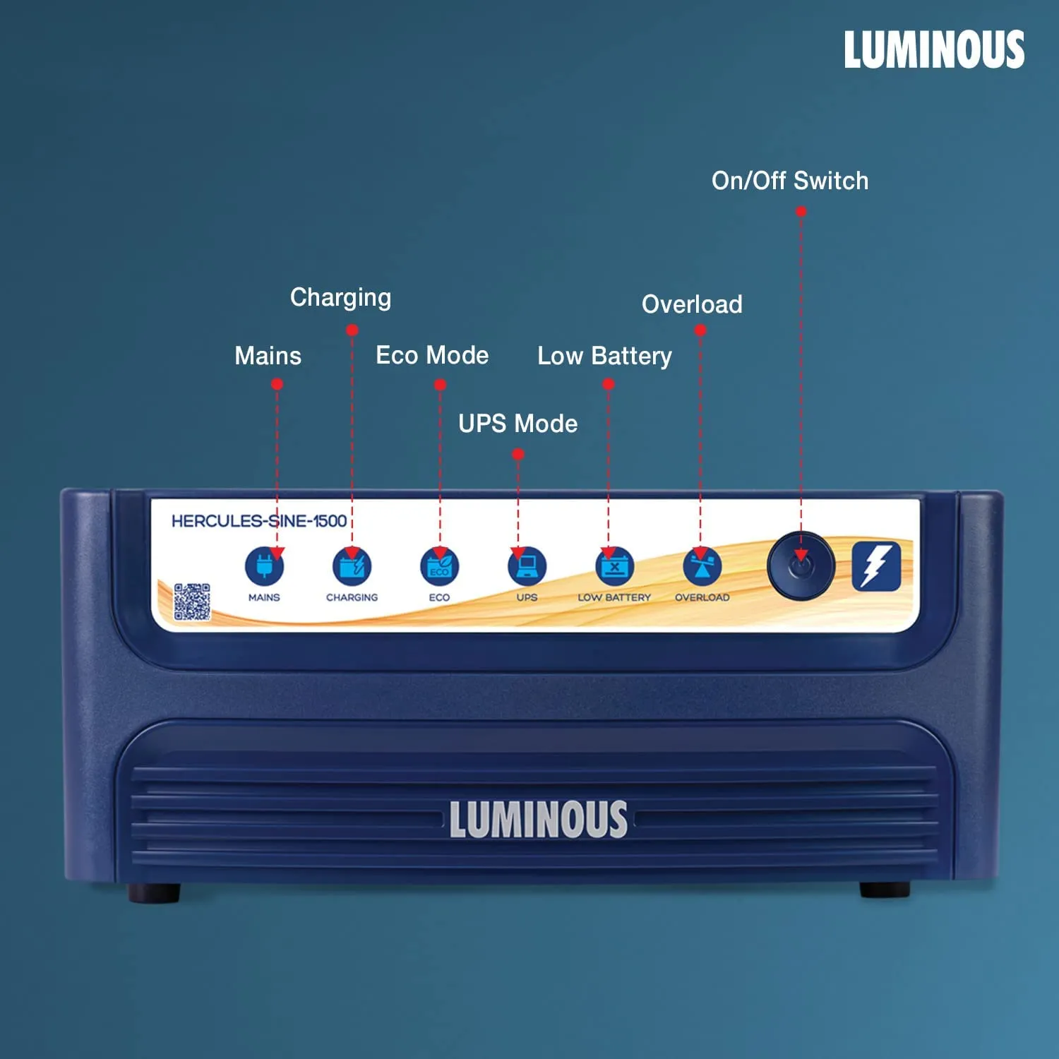 Luminous Inverter & Battery Combo (Hercules 1500 Pure Sine Wave 1400VA/12V Inverter with LM18075 Tall Tubular 150Ah Battery   Trolley) for Home, Office & Shops