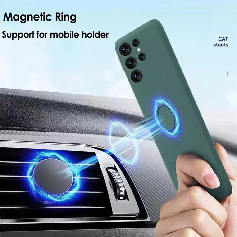 Magnetic Liquid Silicone Holder Case For Samsung