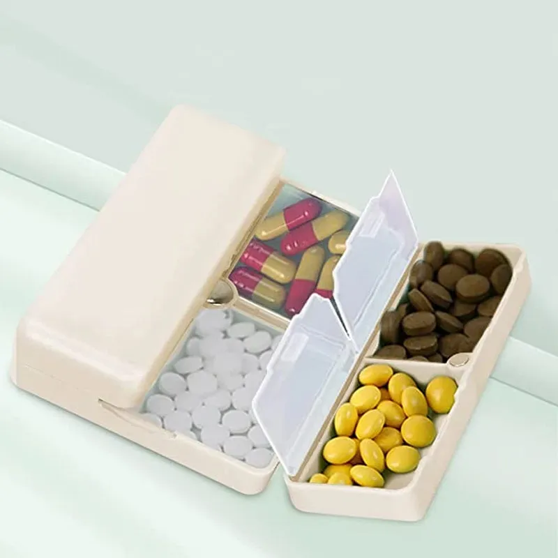 Magnetic pill box with 7 compartments - travel friendly