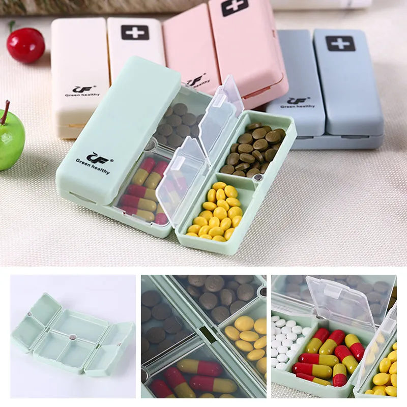 Magnetic pill box with 7 compartments - travel friendly